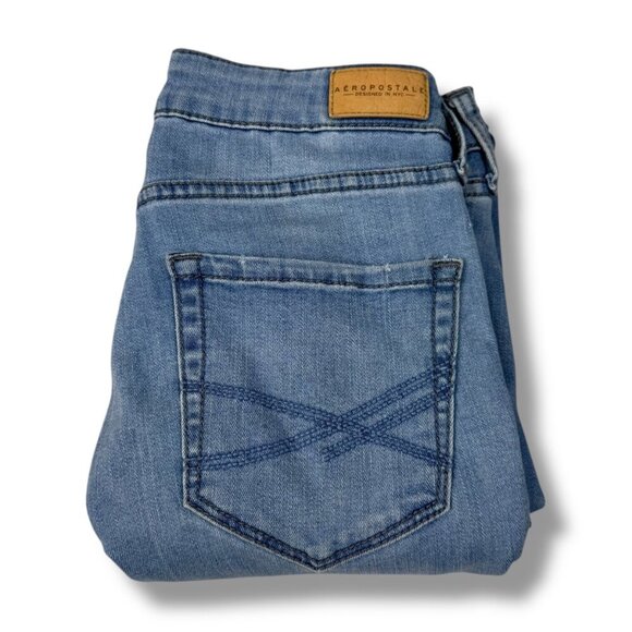 Aeropostale Jeans Womens Sz 2 Reg High Waisted Jegging Light Wash Stretch Denim - Picture 2 of 12